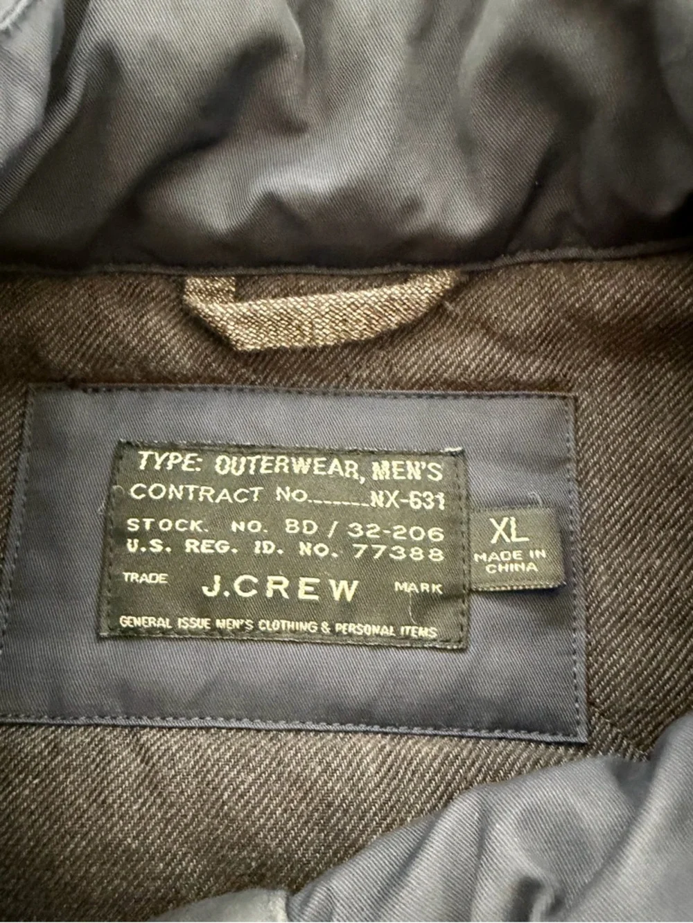 Quilted J Crew Sussex Barn Chore Jacket Sz XL Navy - Picture 9 of 10